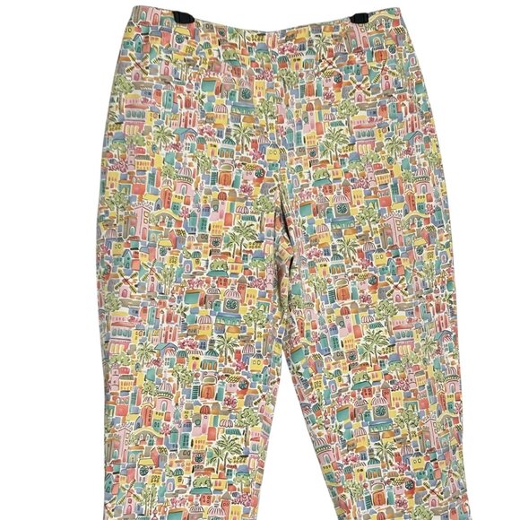 Talbots Women's Stretch 14 Petite Printed Cropped Pants - Picture 3 of 16